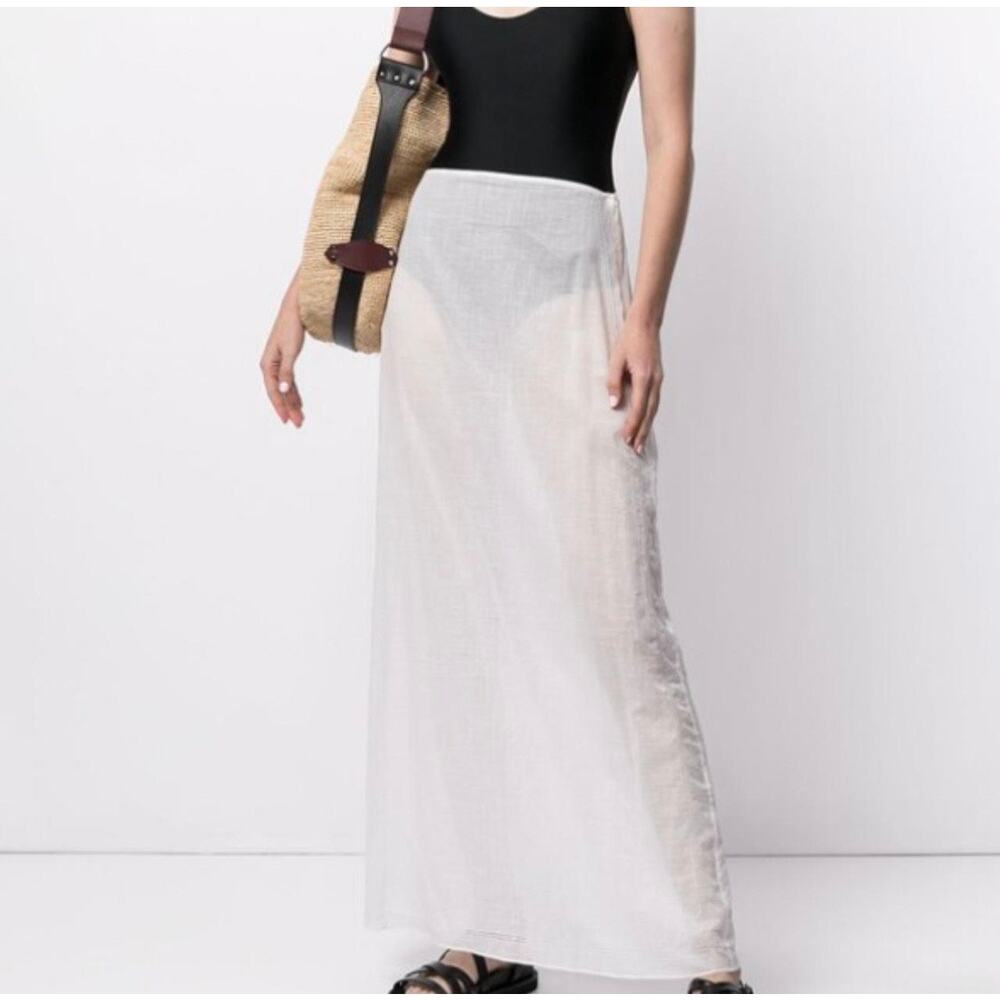 SIR The Label Pierre Maxi Skirt Sheer Long Cover-Up White Cottage Size 1 US 4